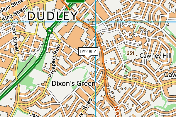 DY2 8LZ map - OS VectorMap District (Ordnance Survey)