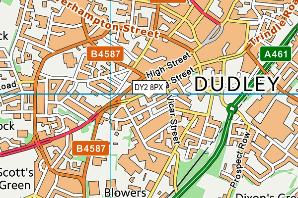 DY2 8PX map - OS VectorMap District (Ordnance Survey)