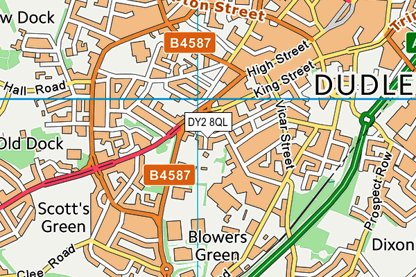 DY2 8QL map - OS VectorMap District (Ordnance Survey)
