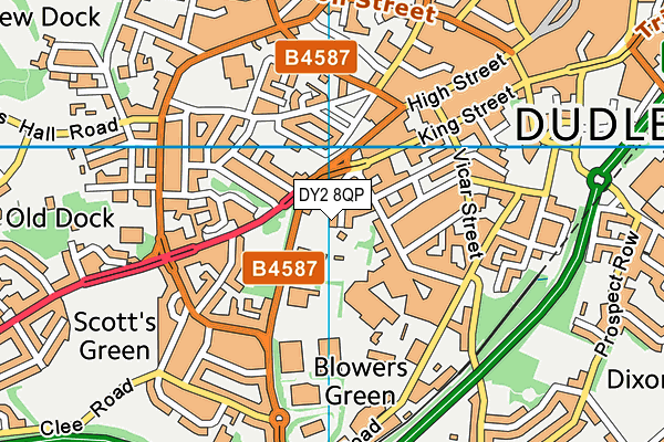 DY2 8QP map - OS VectorMap District (Ordnance Survey)