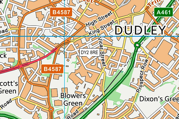 DY2 8RE map - OS VectorMap District (Ordnance Survey)