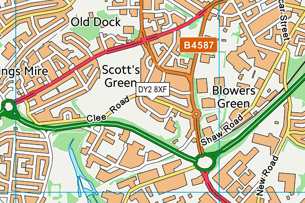 DY2 8XF map - OS VectorMap District (Ordnance Survey)