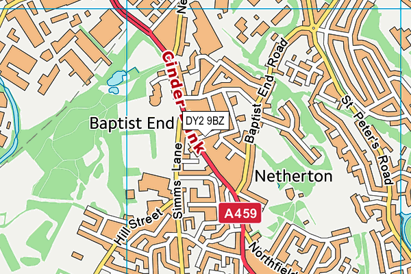 DY2 9BZ map - OS VectorMap District (Ordnance Survey)