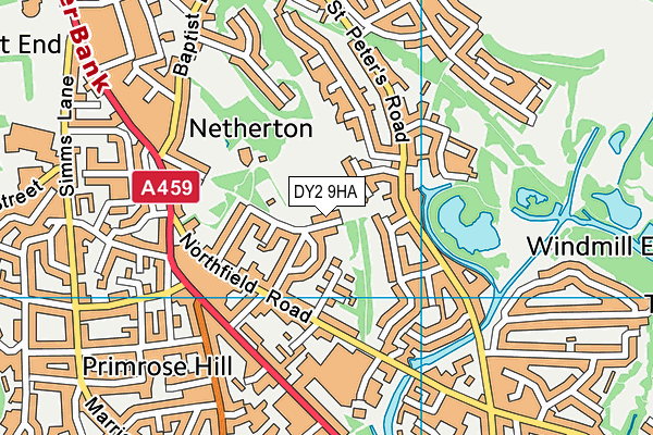Netherton Park map (DY2 9HA) - OS VectorMap District (Ordnance Survey)