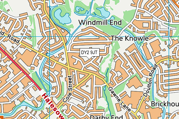 DY2 9JT map - OS VectorMap District (Ordnance Survey)