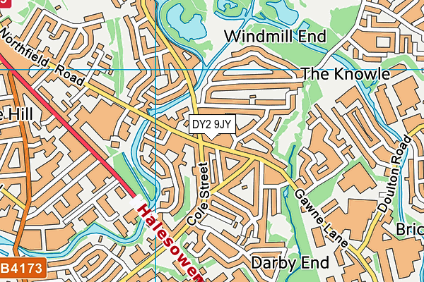 DY2 9JY map - OS VectorMap District (Ordnance Survey)