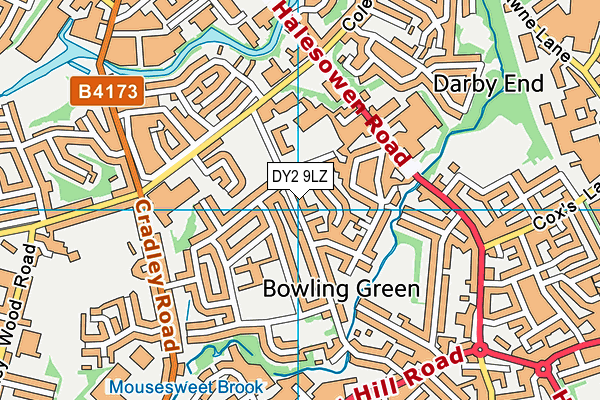 DY2 9LZ map - OS VectorMap District (Ordnance Survey)