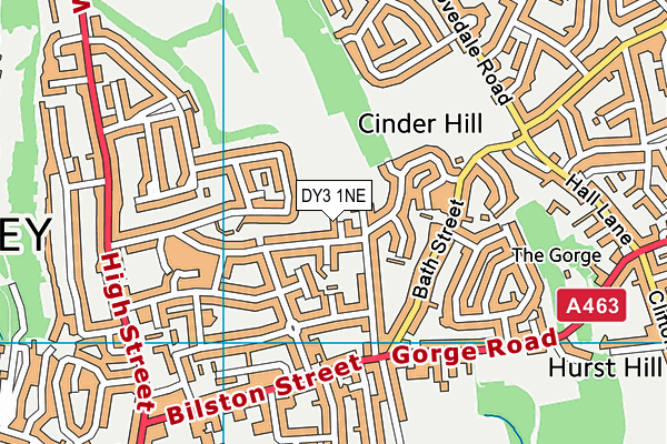 DY3 1NE map - OS VectorMap District (Ordnance Survey)