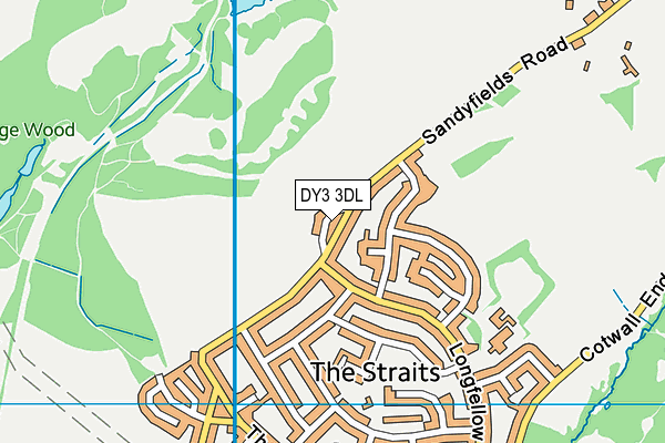 Sedgley Golf Centre map (DY3 3DL) - OS VectorMap District (Ordnance Survey)