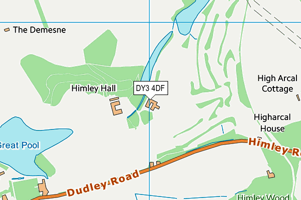 Himley Hall Golf Centre map (DY3 4DF) - OS VectorMap District (Ordnance Survey)