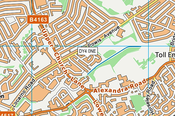 Powis Avenue map (DY4 0NE) - OS VectorMap District (Ordnance Survey)