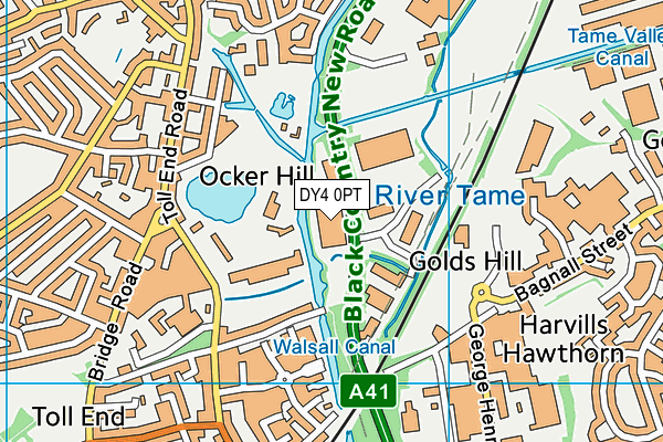 DY4 0PT map - OS VectorMap District (Ordnance Survey)