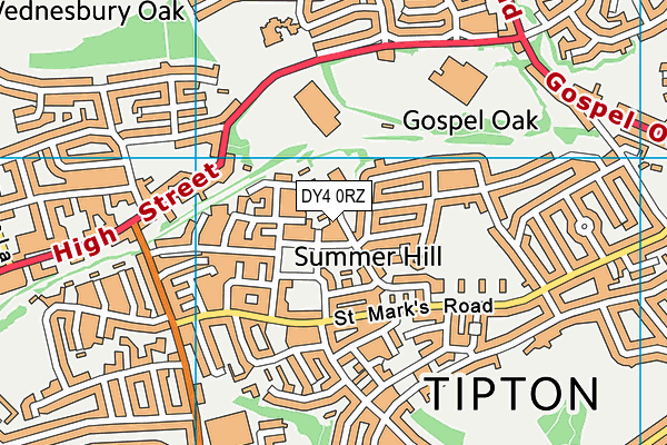 DY4 0RZ map - OS VectorMap District (Ordnance Survey)