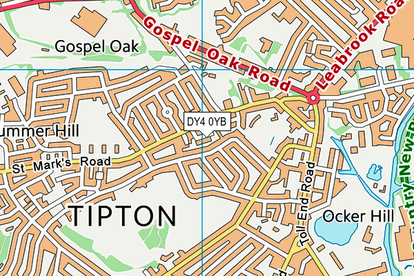 DY4 0YB map - OS VectorMap District (Ordnance Survey)
