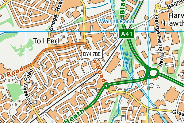 DY4 7BE map - OS VectorMap District (Ordnance Survey)