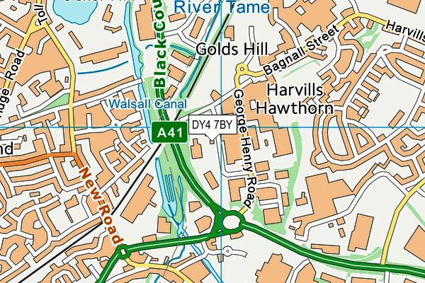 DY4 7BY map - OS VectorMap District (Ordnance Survey)