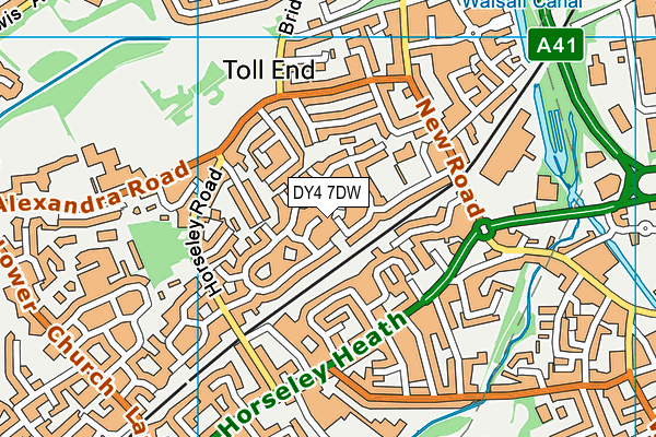 DY4 7DW map - OS VectorMap District (Ordnance Survey)