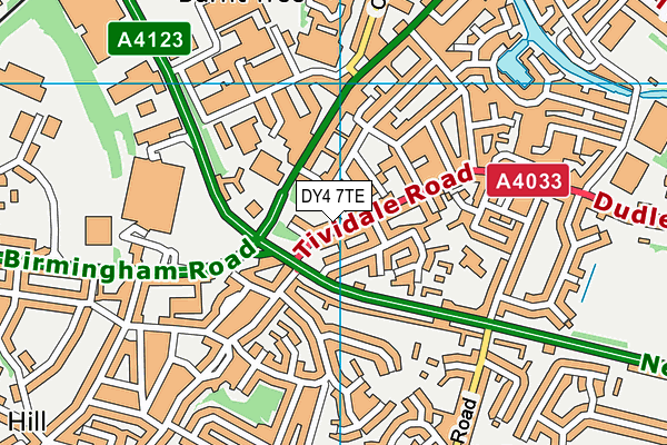 DY4 7TE map - OS VectorMap District (Ordnance Survey)