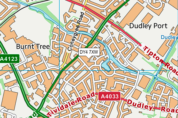 DY4 7XW map - OS VectorMap District (Ordnance Survey)