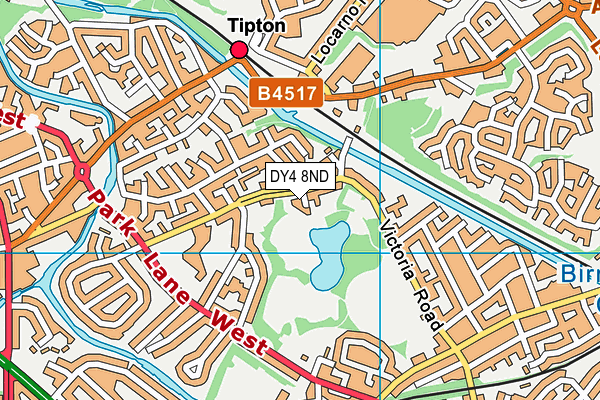 Tipton Swimming Centre (Closed) map (DY4 8ND) - OS VectorMap District (Ordnance Survey)