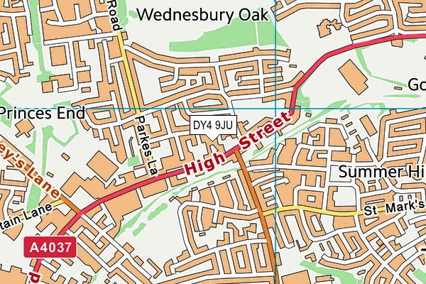 DY4 9JU map - OS VectorMap District (Ordnance Survey)