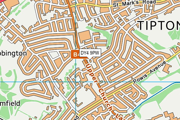 DY4 9PW map - OS VectorMap District (Ordnance Survey)