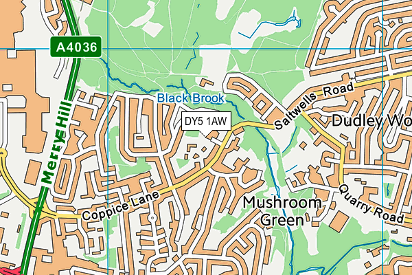 DY5 1AW map - OS VectorMap District (Ordnance Survey)