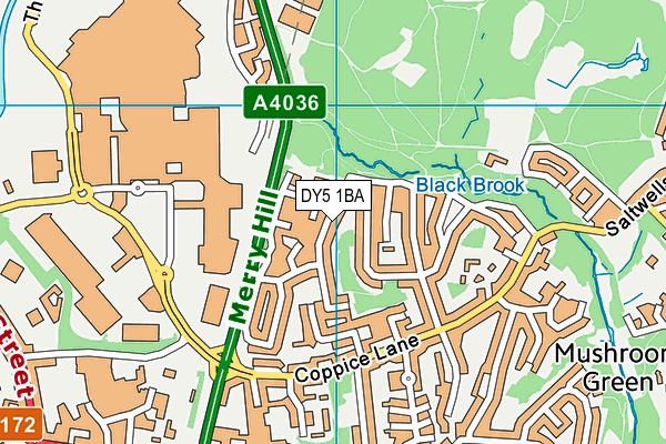 DY5 1BA map - OS VectorMap District (Ordnance Survey)