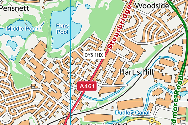 DY5 1HX map - OS VectorMap District (Ordnance Survey)
