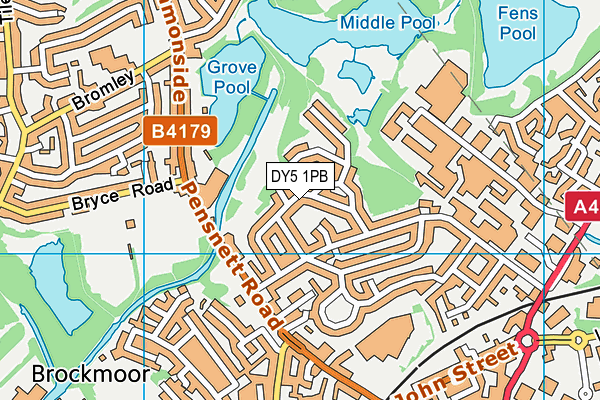 DY5 1PB map - OS VectorMap District (Ordnance Survey)