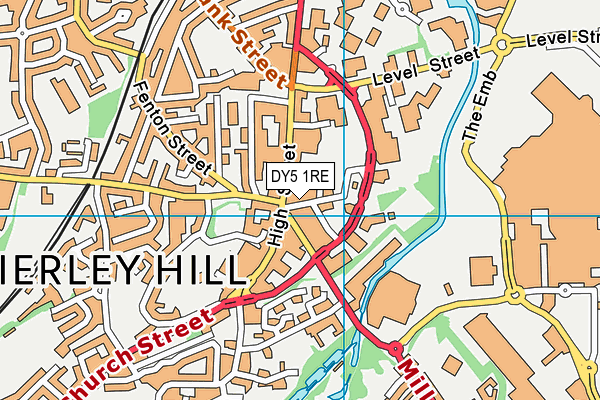 Brierley Hill Leisure Centre (Closed) map (DY5 1RE) - OS VectorMap District (Ordnance Survey)