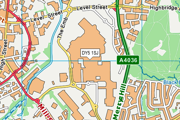 DY5 1SJ map - OS VectorMap District (Ordnance Survey)