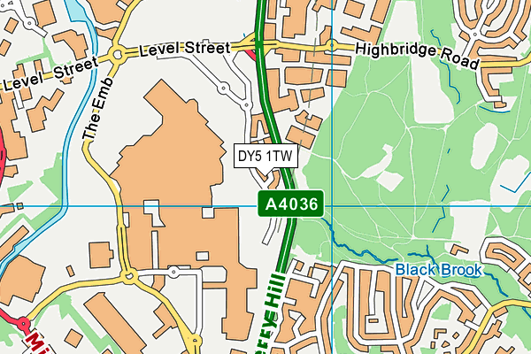 DY5 1TW map - OS VectorMap District (Ordnance Survey)