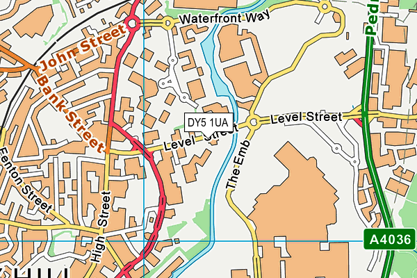 Pure Gym (Brierley Hill) map (DY5 1UA) - OS VectorMap District (Ordnance Survey)