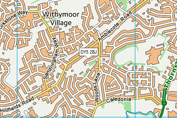 DY5 2BJ map - OS VectorMap District (Ordnance Survey)