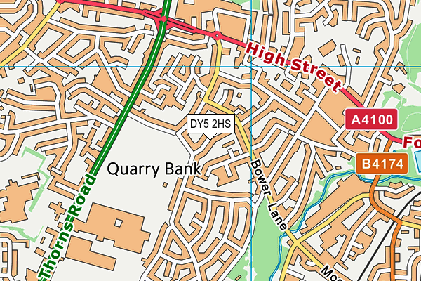 DY5 2HS map - OS VectorMap District (Ordnance Survey)