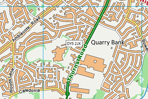 DY5 2JX map - OS VectorMap District (Ordnance Survey)