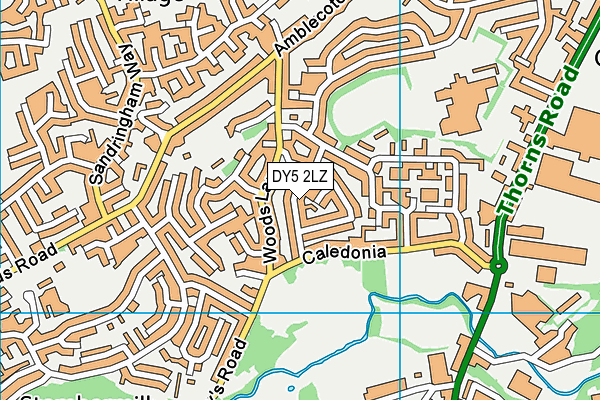 DY5 2LZ map - OS VectorMap District (Ordnance Survey)