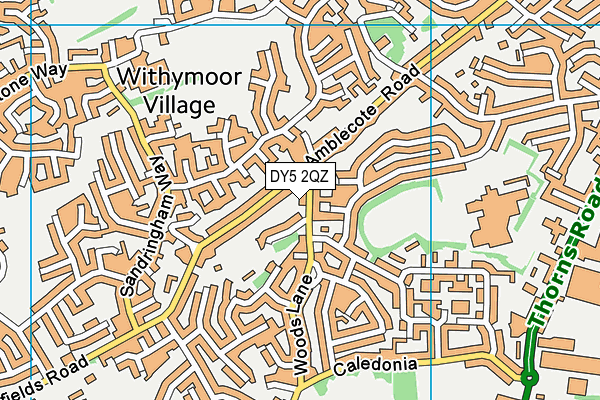 DY5 2QZ map - OS VectorMap District (Ordnance Survey)