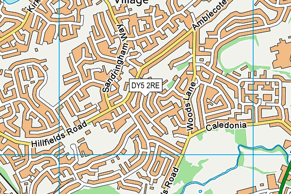 DY5 2RE map - OS VectorMap District (Ordnance Survey)