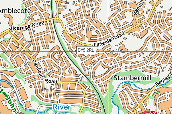 DY5 2RU map - OS VectorMap District (Ordnance Survey)