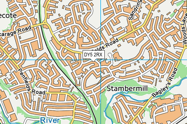 DY5 2RX map - OS VectorMap District (Ordnance Survey)