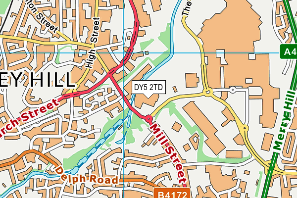 Brierley Hill Primary School map (DY5 2TD) - OS VectorMap District (Ordnance Survey)
