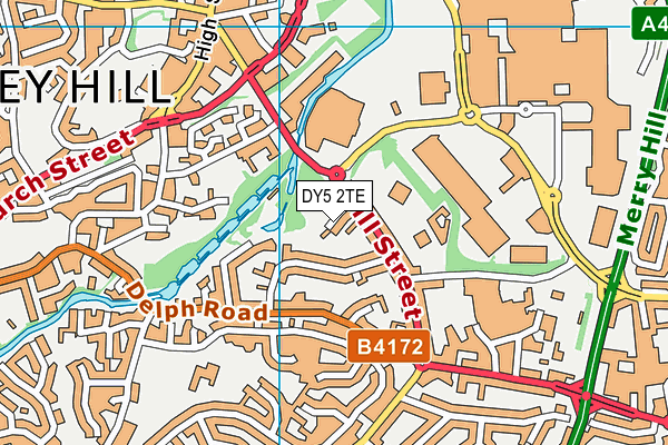 DY5 2TE map - OS VectorMap District (Ordnance Survey)