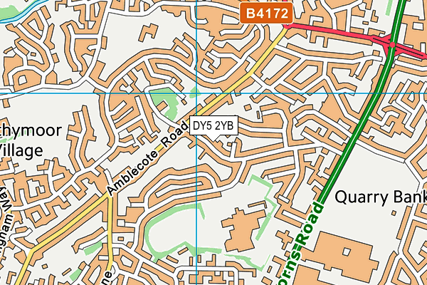 DY5 2YB map - OS VectorMap District (Ordnance Survey)