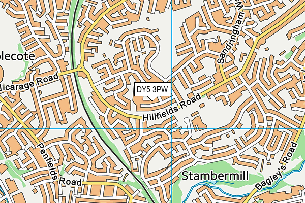 DY5 3PW map - OS VectorMap District (Ordnance Survey)