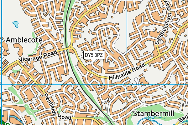 DY5 3PZ map - OS VectorMap District (Ordnance Survey)