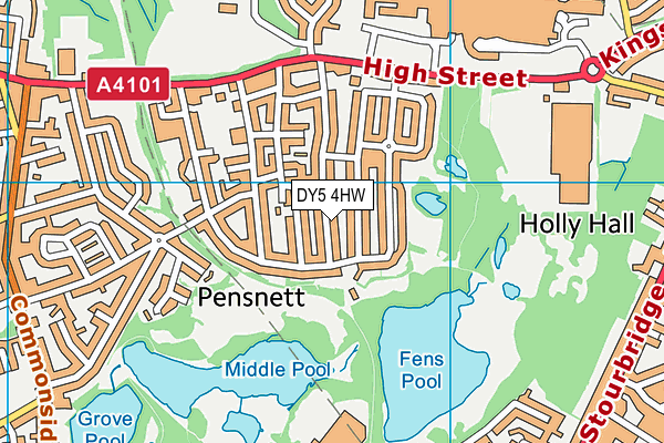 DY5 4HW map - OS VectorMap District (Ordnance Survey)