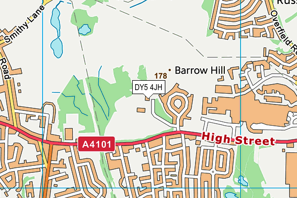 DY5 4JH map - OS VectorMap District (Ordnance Survey)