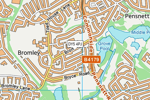 The Bromley-Pensnett Primary School map (DY5 4PJ) - OS VectorMap District (Ordnance Survey)